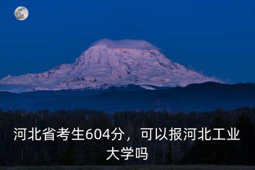 河北省考生604分，可以報河北工業大學嗎
