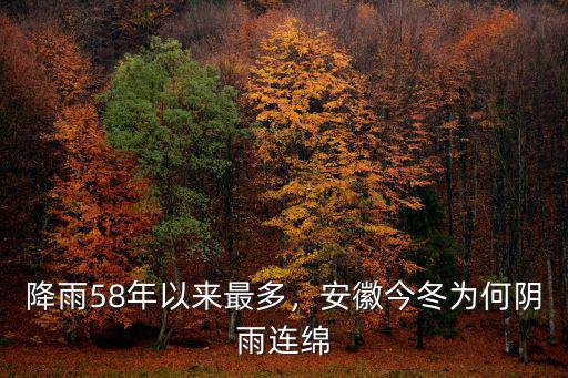 安徽降雨量多少年,安徽今冬為何陰雨連綿