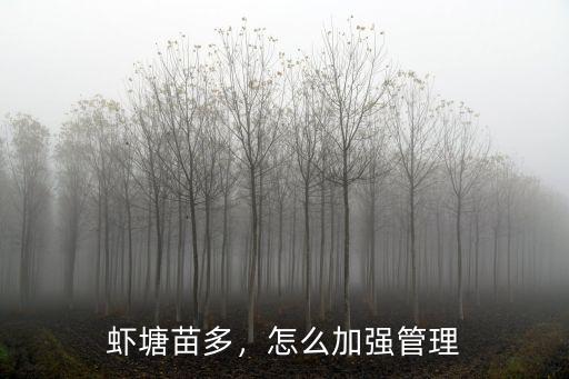 湖北潛江怎么管理蝦塘,怎么加強管理