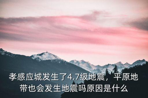 孝感應城怎么了,孝感應城發生了4.7級地震