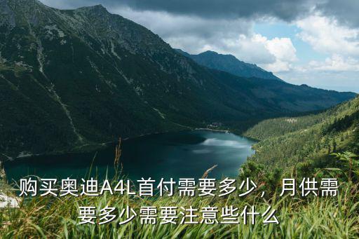 滁州奧迪a4l首付多少,奧迪a4l首付多少