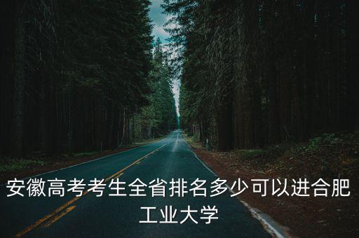 安徽高考考生全省排名多少可以進合肥工業大學