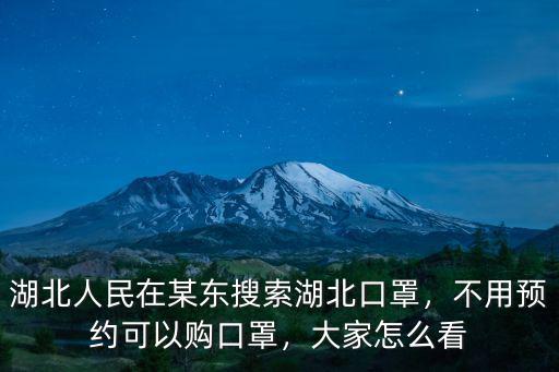 湖北天貓口罩怎么買,湖北人民在某東搜索湖北口罩