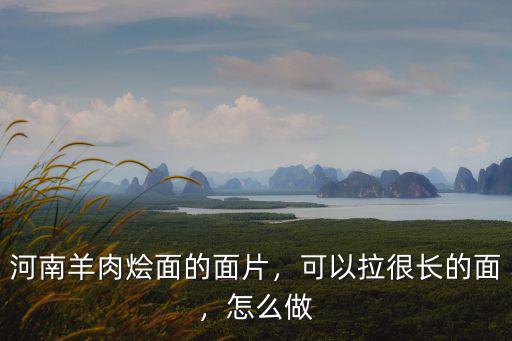 河南羊肉燴面的面片，可以拉很長的面，怎么做