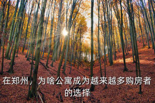 在鄭州，為啥公寓成為越來越多購房者的選擇