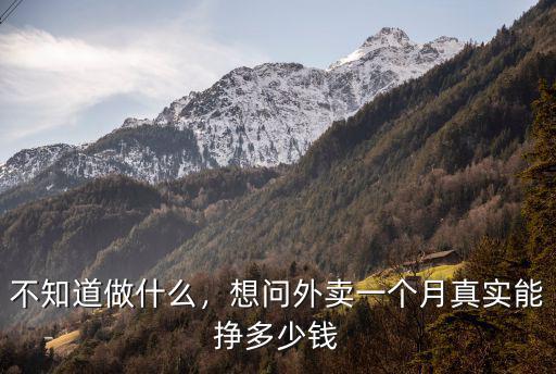 不知道做什么，想問(wèn)外賣一個(gè)月真實(shí)能掙多少錢(qián)