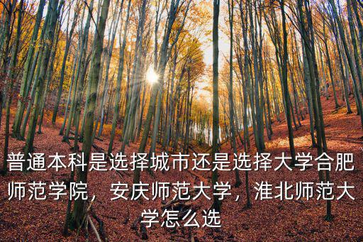 普通本科是選擇城市還是選擇大學(xué)合肥師范學(xué)院，安慶師范大學(xué)，淮北師范大學(xué)怎么選