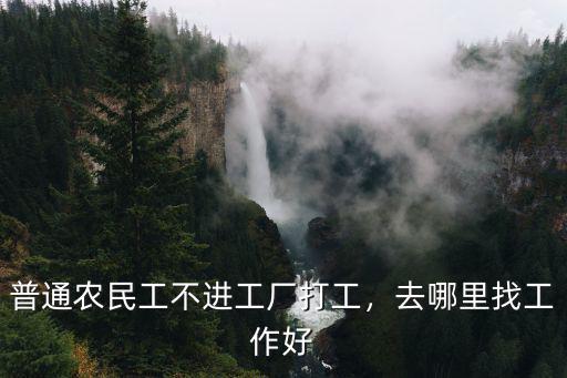 普通農民工不進工廠打工，去哪里找工作好