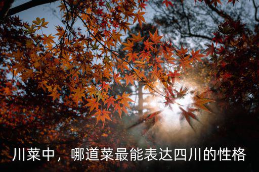 川菜中，哪道菜最能表達(dá)四川的性格