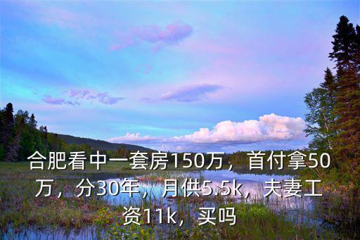 合肥156萬房子要交多少首付,合肥看中一套房150萬