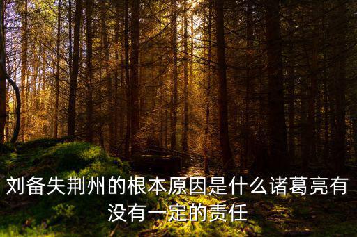 劉備是怎么丟失荊州的,劉備失荊州的根本原因是什么