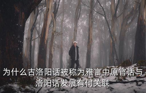 為什么古洛陽話被稱為雅言中原官話與洛陽話發展有何關聯