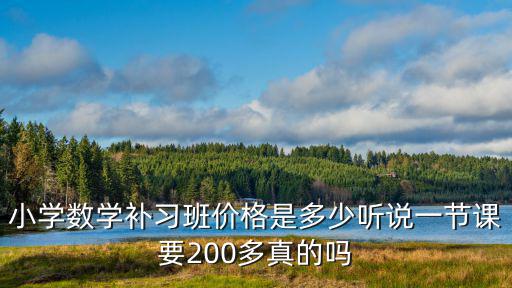 小學數學補習班價格是多少聽說一節課要200多真的嗎