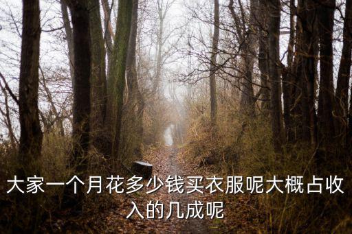 大家一個月花多少錢買衣服呢大概占收入的幾成呢