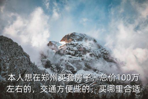 本人想在鄭州買套房子，總價100萬左右的，交通方便些的，買哪里合適
