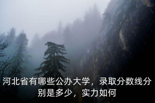 河北省有哪些公辦大學，錄取分數線分別是多少，實力如何
