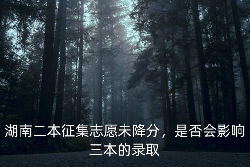 湖南二本征集志愿未降分，是否會(huì)影響三本的錄取