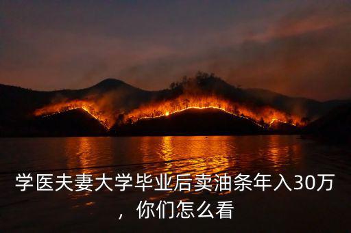 學醫夫妻大學畢業后賣油條年入30萬，你們怎么看