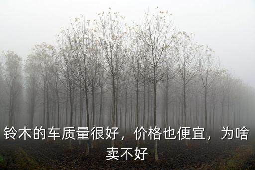 鈴木的車質(zhì)量很好，價格也便宜，為啥賣不好