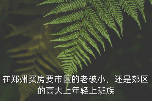 在鄭州買房要市區的老破小，還是郊區的高大上年輕上班族