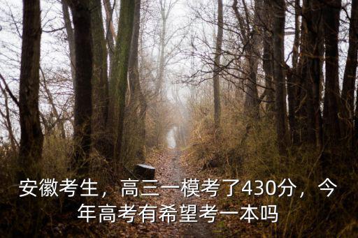 安徽女生一模420高考大概考多少,高三一模考了430分