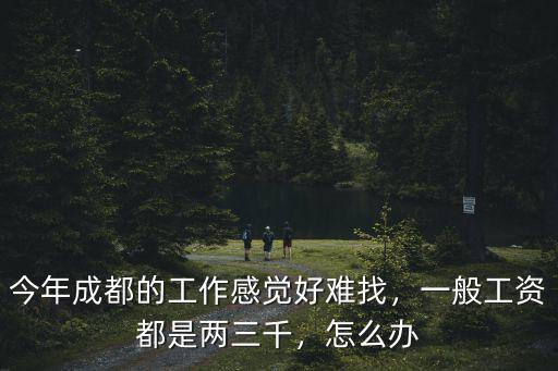 今年成都的工作感覺好難找，一般工資都是兩三千，怎么辦