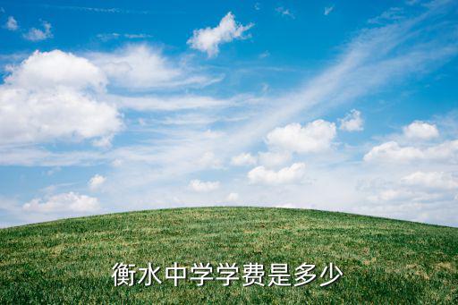 衡水中學學費是多少