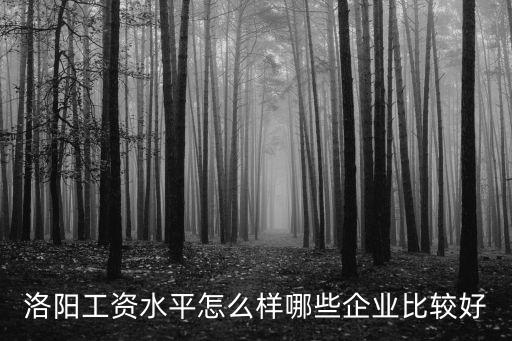 洛陽工資水平怎么樣哪些企業比較好