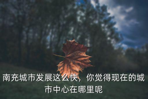 南充城市發展這么快，你覺得現在的城市中心在哪里呢