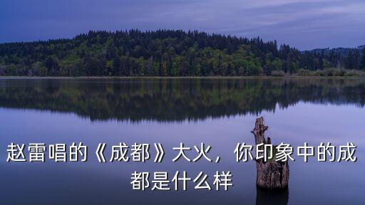 唱歌曲成都的趙雷是哪里人,你印象中的成都是什么樣