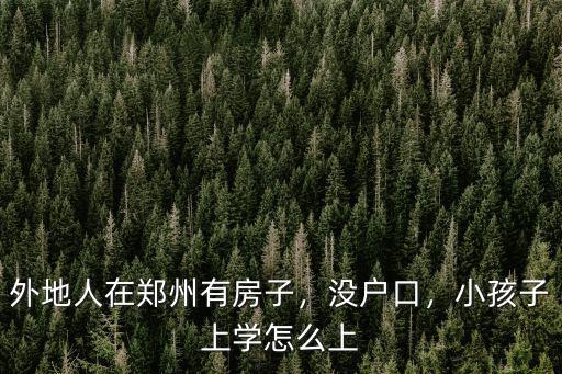 河南沒有房子孩子怎么上學(xué),小孩子上學(xué)怎么上