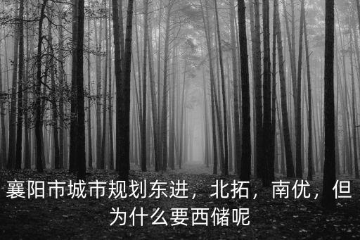 襄陽市城市規劃東進，北拓，南優，但為什么要西儲呢