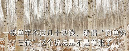 一根魚竿不過幾十塊錢，所謂“釣魚窮三代”這個說法是不是夸張了