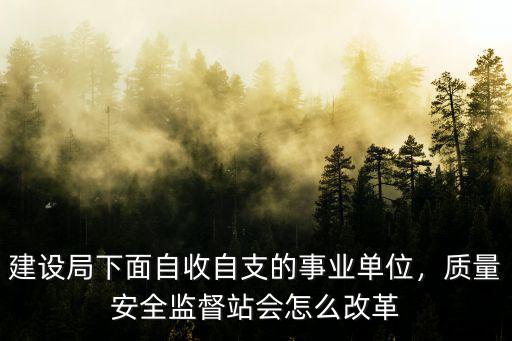 建設局下面自收自支的事業單位，質量安全監督站會怎么改革