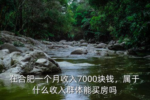 在合肥一個月收入7000塊錢，屬于什么收入群體能買房嗎