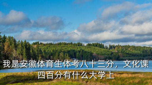 安徽文化課多少分上大學,文化課四百分有什么大學上