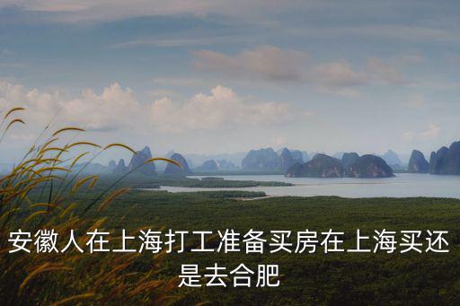 合肥有多少人在上海買房,我是在上海買房