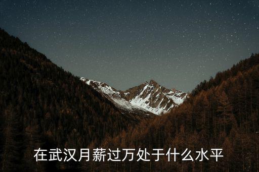 在武漢月薪過萬處于什么水平