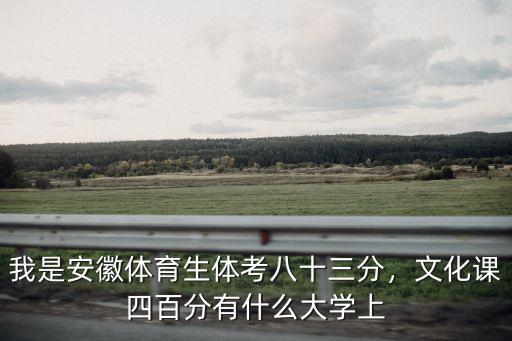 安徽體育生文化課多少分能進本科,文化課四百分有什么大學上