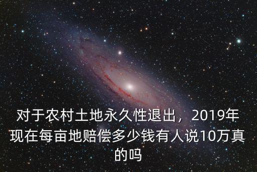 對于農村土地永久性退出，2019年現在每畝地賠償多少錢有人說10萬真的嗎