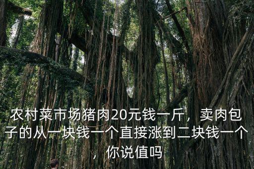 農(nóng)村菜市場(chǎng)豬肉20元錢(qián)一斤，賣(mài)肉包子的從一塊錢(qián)一個(gè)直接漲到二塊錢(qián)一個(gè)，你說(shuō)值嗎