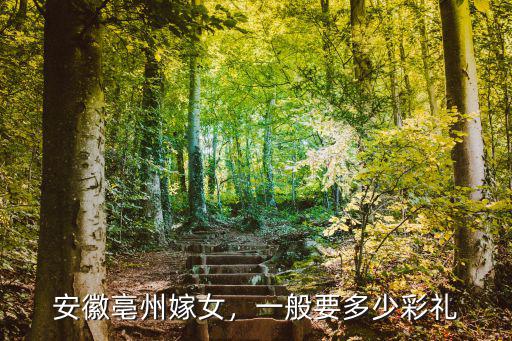 安徽亳州嫁女，一般要多少彩禮