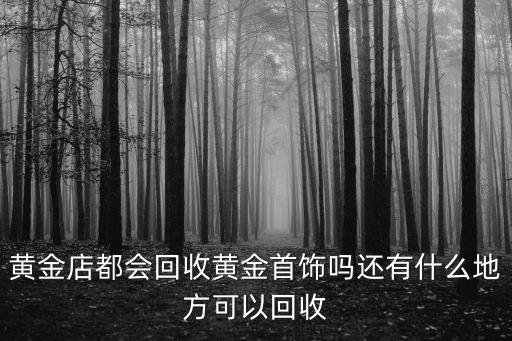 黃金店都會回收黃金首飾嗎還有什么地方可以回收
