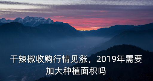 干辣椒收購行情見漲，2019年需要加大種植面積嗎