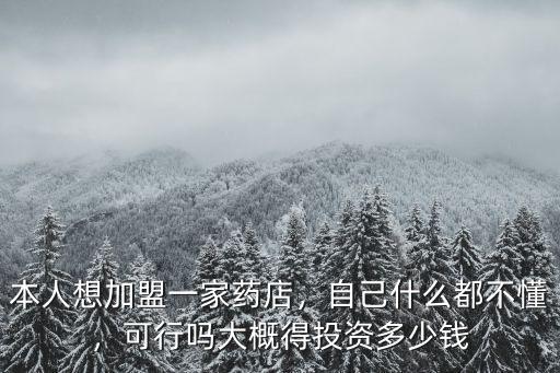 淮南加盟一個藥店多少錢,現在開個藥店要多少錢