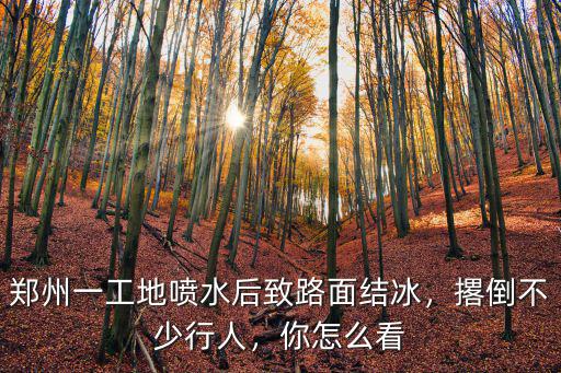 鄭州一工地噴水后致路面結冰，撂倒不少行人，你怎么看