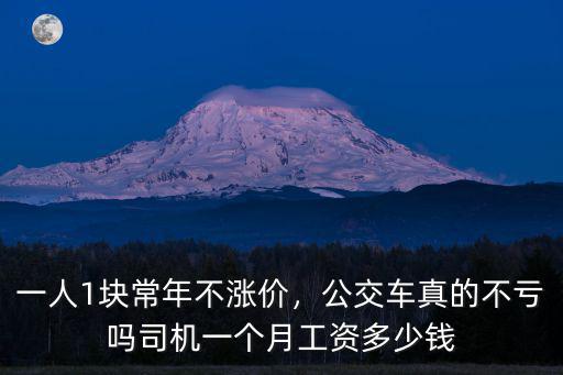 一人1塊常年不漲價，公交車真的不虧嗎司機一個月工資多少錢