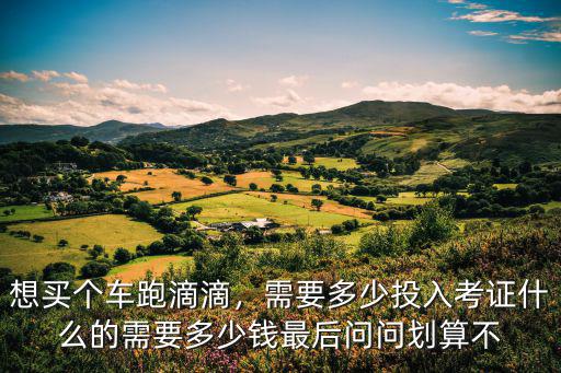 阜陽跑滴滴需要多少錢,考證什么的需要多少錢