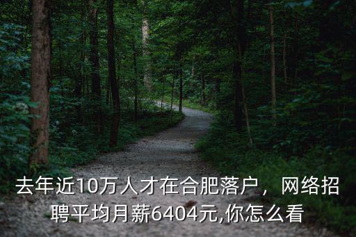 去年近10萬人才在合肥落戶，網絡招聘平均月薪6404元,你怎么看