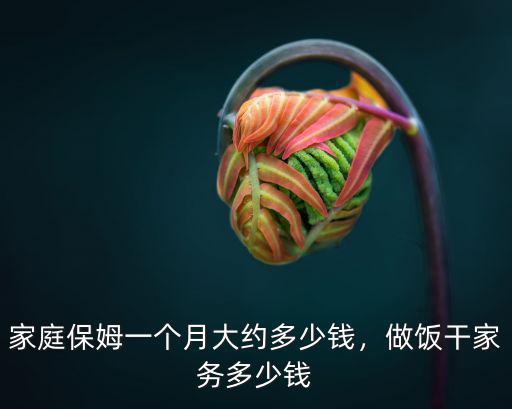 家庭保姆一個月大約多少錢，做飯干家務多少錢